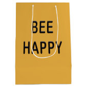 BEE HAPPY Apiary Bijenhouder Natuur Lover Gift Tas Medium Cadeauzakje (Achterkant)