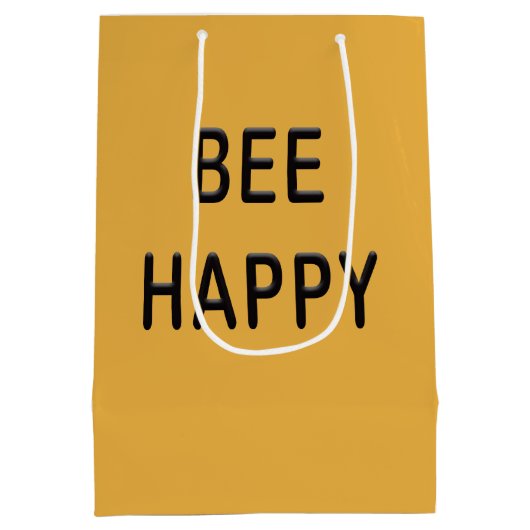 BEE HAPPY Apiary Bijenhouder Natuur Lover Gift Tas Medium Cadeauzakje (Achterkant)