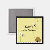 BEE HAPPY Baby shower Favor Magnet (Voorkant / Achterkant)