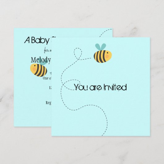 Bee Happy Baby shower Kaart (Voorkant / Achterkant)