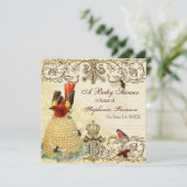 Bee Happy , Baby shower Uitnodiging (Staand voorkant)