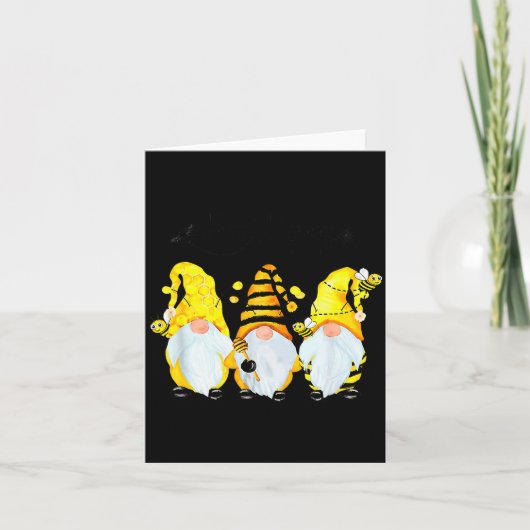 Bee Happy Bee Gnome Spring Kaart (Voorkant)