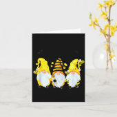 Bee Happy Bee Gnome Spring Kaart (Gele Bloem)