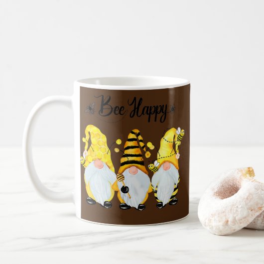 Bee Happy Bee Gnome Spring Koffiemok (Met donut)