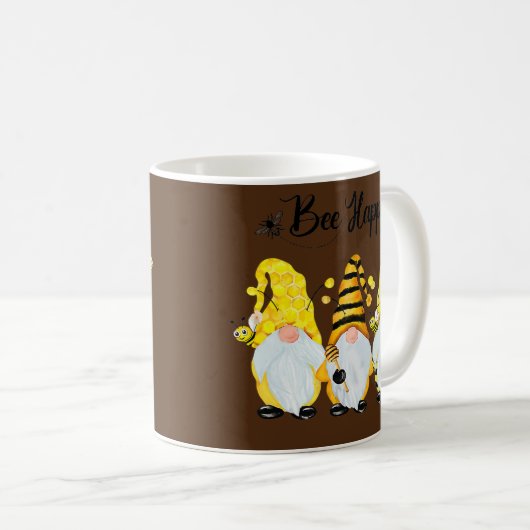 Bee Happy Bee Gnome Spring Koffiemok (Voorkant rechts)