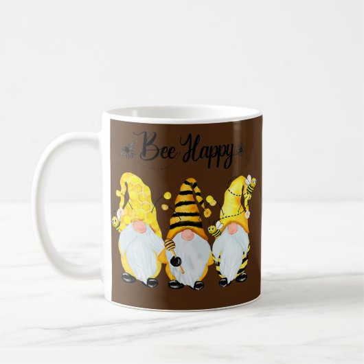 Bee Happy Bee Gnome Spring Koffiemok (Links)
