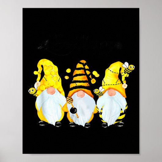 Bee Happy Bee Gnome Spring  Poster (Voorkant)