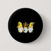 Bee Happy Bee Gnome Spring  Ronde Button 5,7 Cm (Voorkant)