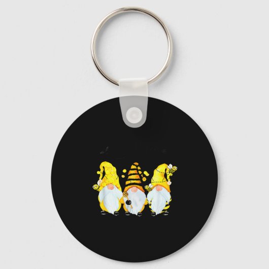 Bee Happy Bee Gnome Spring  Sleutelhanger (Voorkant)