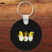 Bee Happy Bee Gnome Spring  Sleutelhanger (Voorkant)
