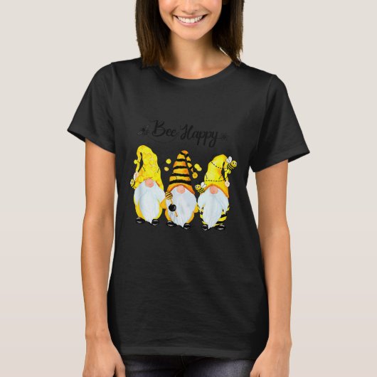 Bee Happy Bee Gnome Spring  T-shirt (Voorkant)