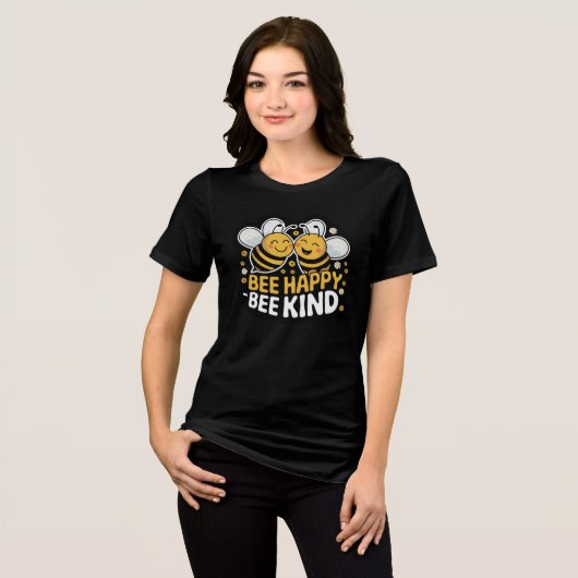 BEE HAPPY Bee Kind Tri-Blend Shirt (Voorkant volledig)