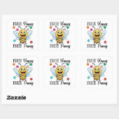 Bee Happy Bee Punny Vierkante Sticker (Vel)