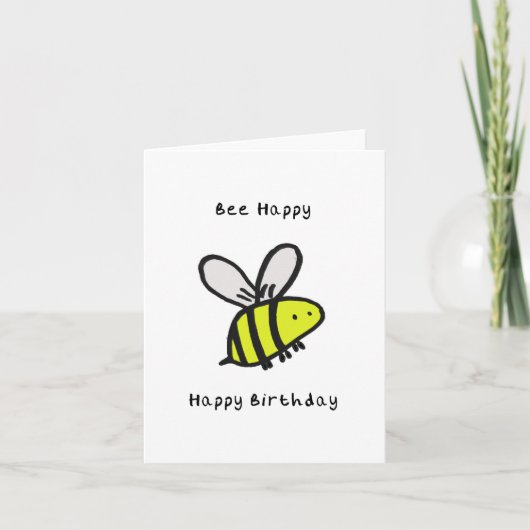 Bee Happy Birthday-kaart Kaart (Voorkant)
