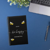 Bee Happy Black Leuke Bumble Bijen Monogram 2025 Planner