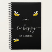 Bee Happy Black Leuke Bumble Bijen Monogram 2025 Planner (Voorkant)