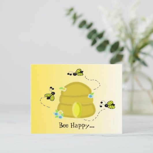 Bee Happy Briefkaart (Staand voorkant)