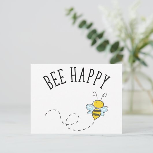 Bee Happy Briefkaart (Staand voorkant)