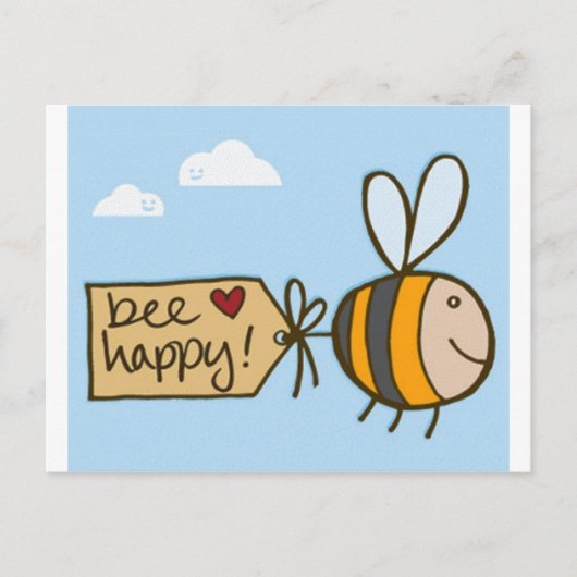Bee Happy Briefkaart (Voorkant)