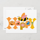 Bee Happy Briefkaart (Voorkant / Achterkant)
