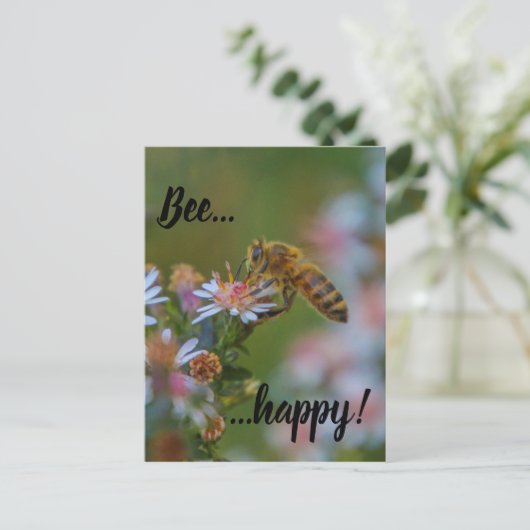 Bee Happy Briefkaart (Staand voorkant)