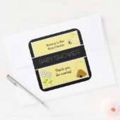 Bee Happy Bumble Bee #2 SQUARE Favor Sticker (Envelop)