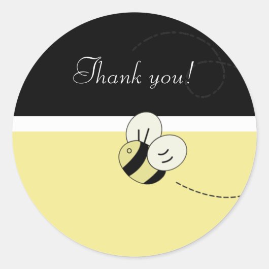 BEE HAPPY Bumble Bee Favor Stickers (Voorkant)