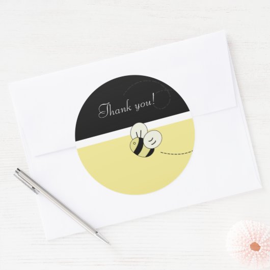 BEE HAPPY Bumble Bee Favor Stickers (Envelop)