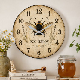 Bee Happy Bumble Bee Grote Klok