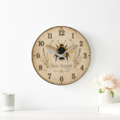 Bee Happy Bumble Bee Grote Klok (Huis)