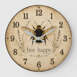 Bee Happy Bumble Bee  Grote Klok