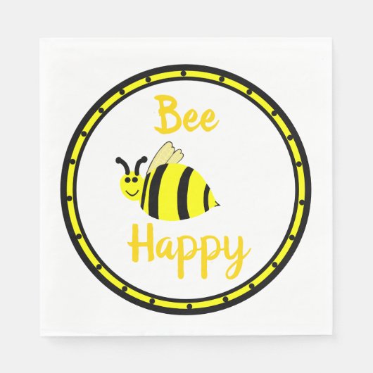 Bee Happy Bumble Bee Party Servet (Voorkant)