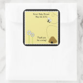 Bee Happy Bumble Bee SQUARE Favor Sticker (Tas)