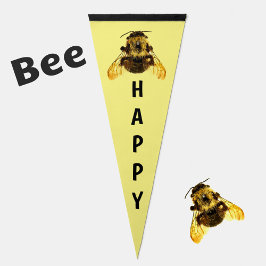 Bee Happy BumbleBee fotografisch Wimpel Vlag