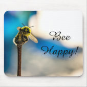 Bee Happy Bumblebee Mousepad Muismat (Voorkant)