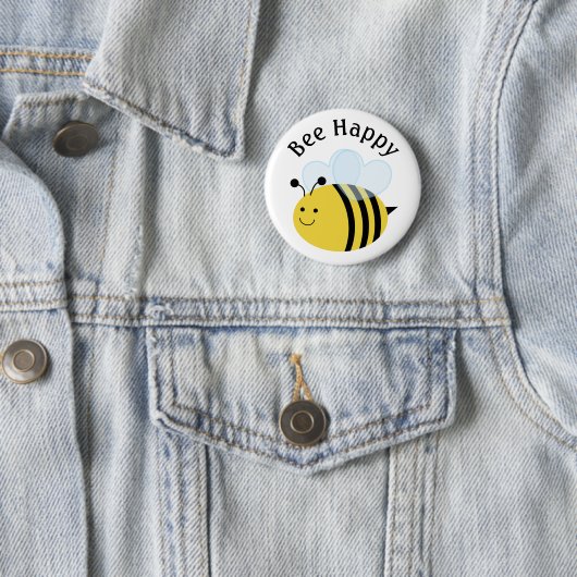 Bee Happy Bumblebee Ronde Button 5,7 Cm (In situ)