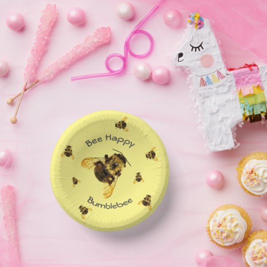 Bee Happy Bumblebees Geel Papieren Kommen (Feest)