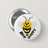 Bee Happy Button (Voorkant /achterkant)