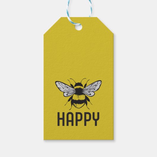 Bee Happy Cadeaulabel (Voorkant)