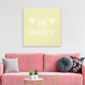 Bee Happy Canvas Afdruk (Insitu (Woonkamer))