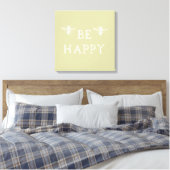 Bee Happy Canvas Afdruk (Insitu (Slaapkamer))