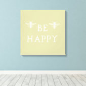 Bee Happy Canvas Afdruk (Insitu (Houten vloer))