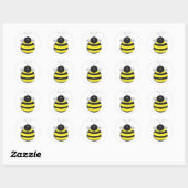 Bee Happy Chubby schattig bij Ronde Sticker (Vel)