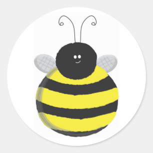 Bee Happy Chubby schattig bij Ronde Sticker