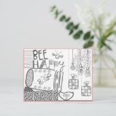 Bee Happy Coloring Briefkaart (Staand voorkant)