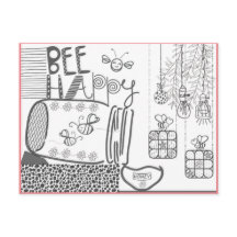 Bee Happy Coloring Briefkaart