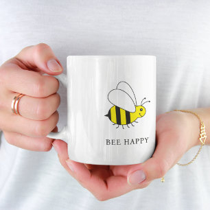BEE HAPPY Cute Bumble Bee Koffiemok