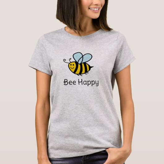 Bee Happy Cute T shirt voor imker (Voorkant)