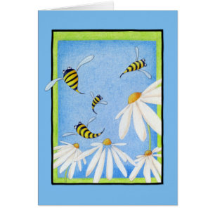 Bee Happy Daisies-briefkaart