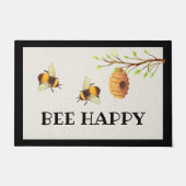 Bee Happy Dedoor Mat (Voorkant)